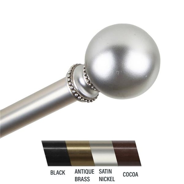 Central Design Central Design 4883-995 Julian 0.81 in. Curtain Rod; 120-170 in. - Satin Nickel 4883-995 - main